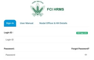 FCI HRMS Login Process